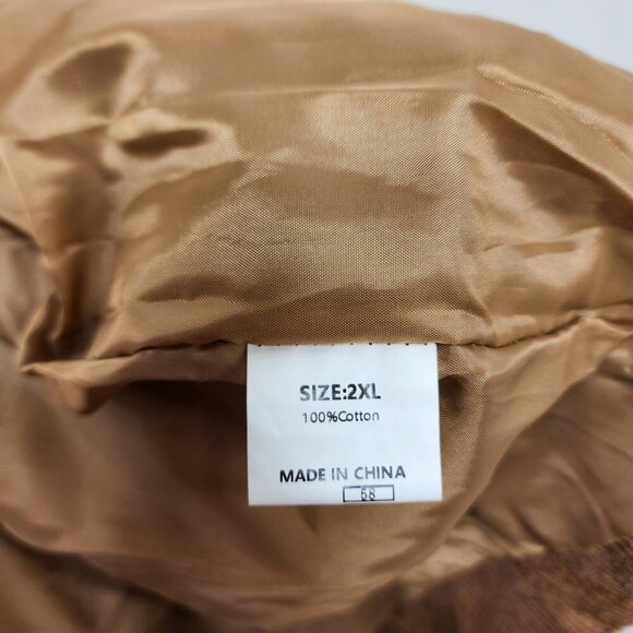 Brown Corduroy Moto Jacket With Belted Hem & Zip Pockets Size 2XL Womens - Picture 2 of 14